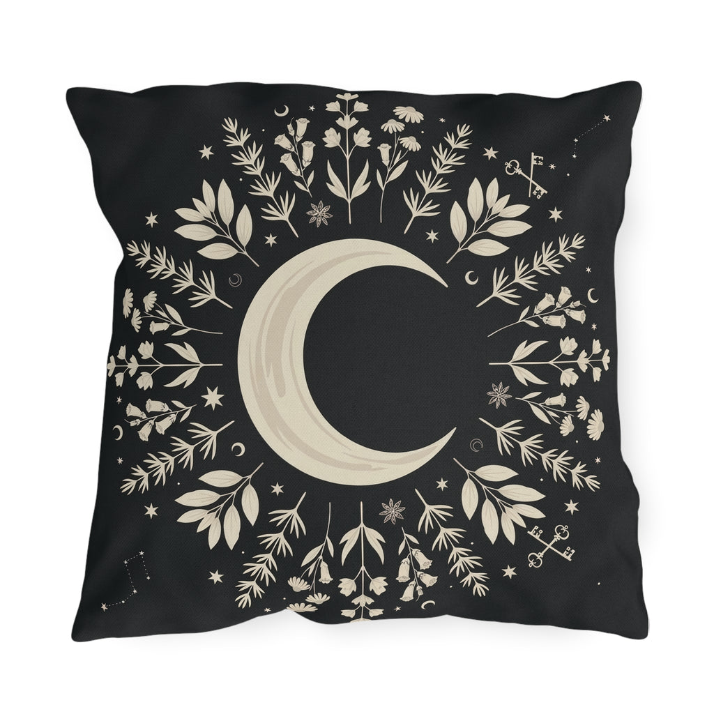 Crescent Moon Outdoor Pillow | Celestial Boho Patio Decor
