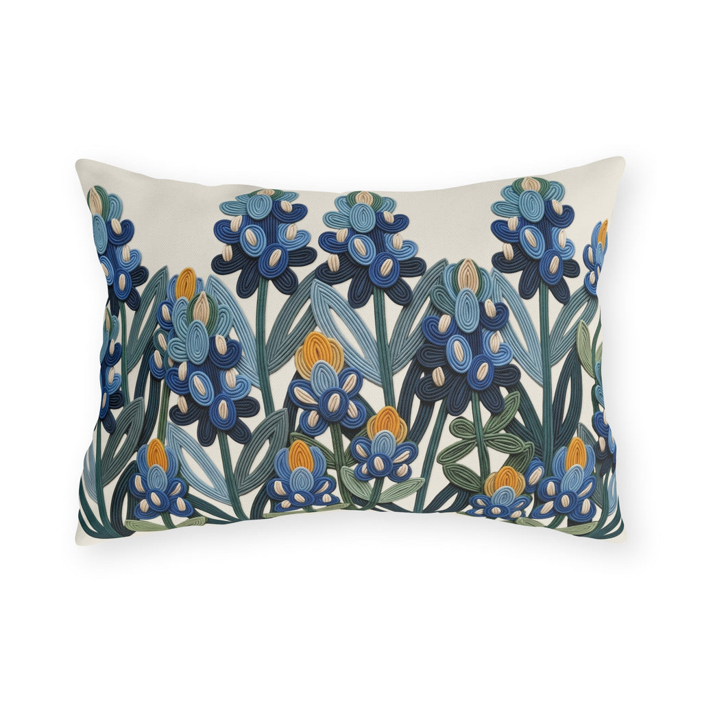 Bluebonnet Outdoor Pillow | Texas Wildflower Patio Decor