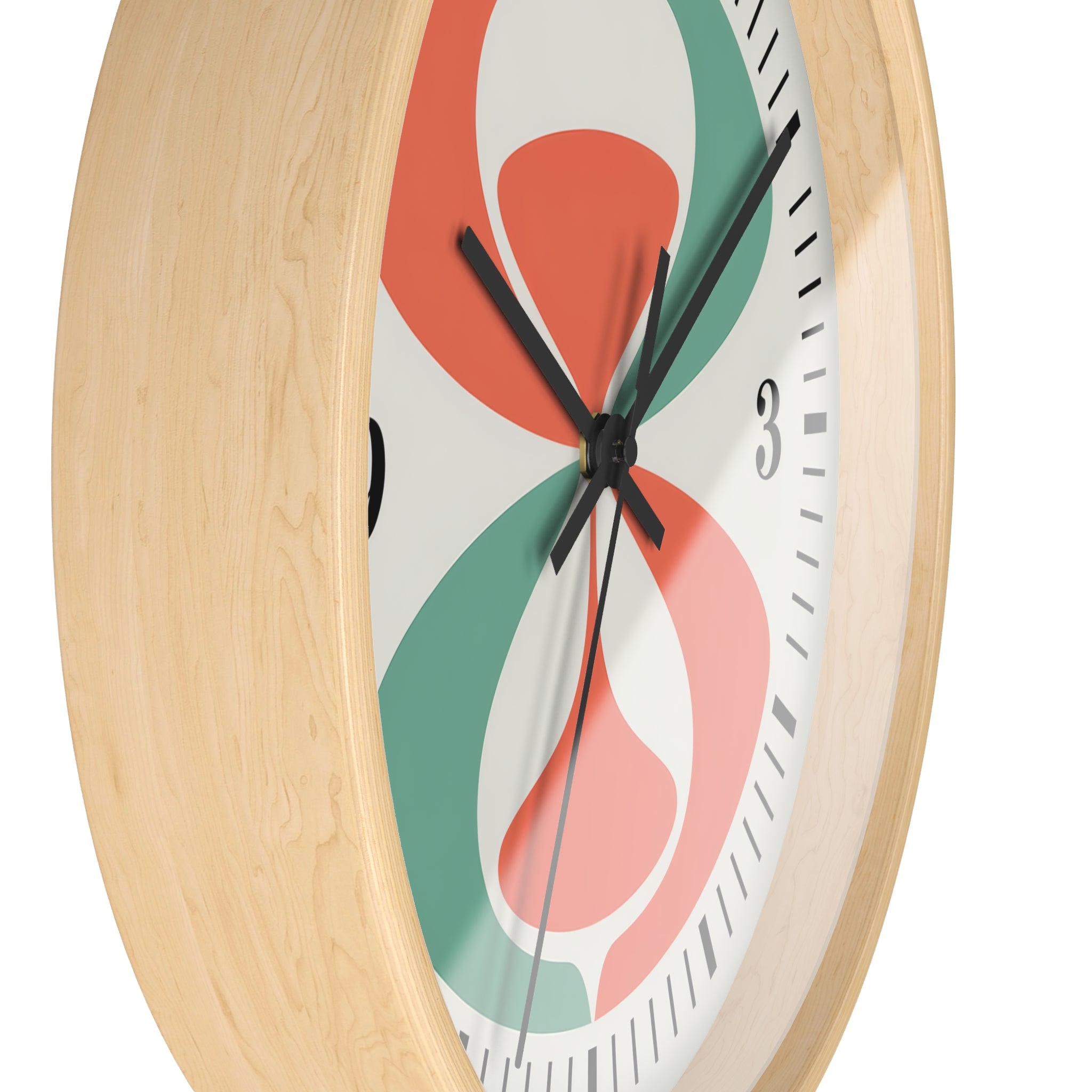 Mid Century Modern Clock | Atomic Retro Minimalist Abstract Hourglass Wall Clock
