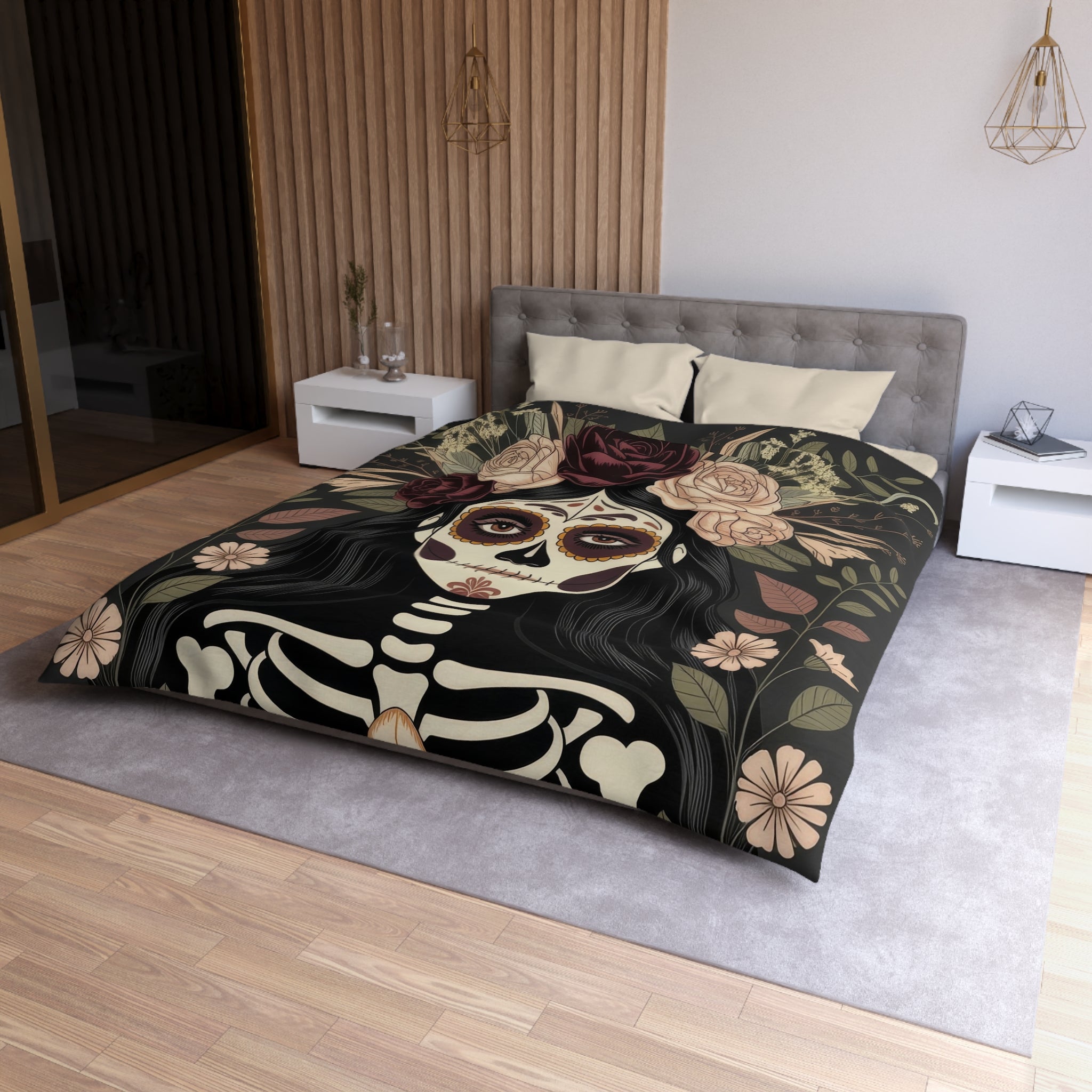 La Catrina Skull Gothic Microfiber Duvet Cover | Day of the Dead