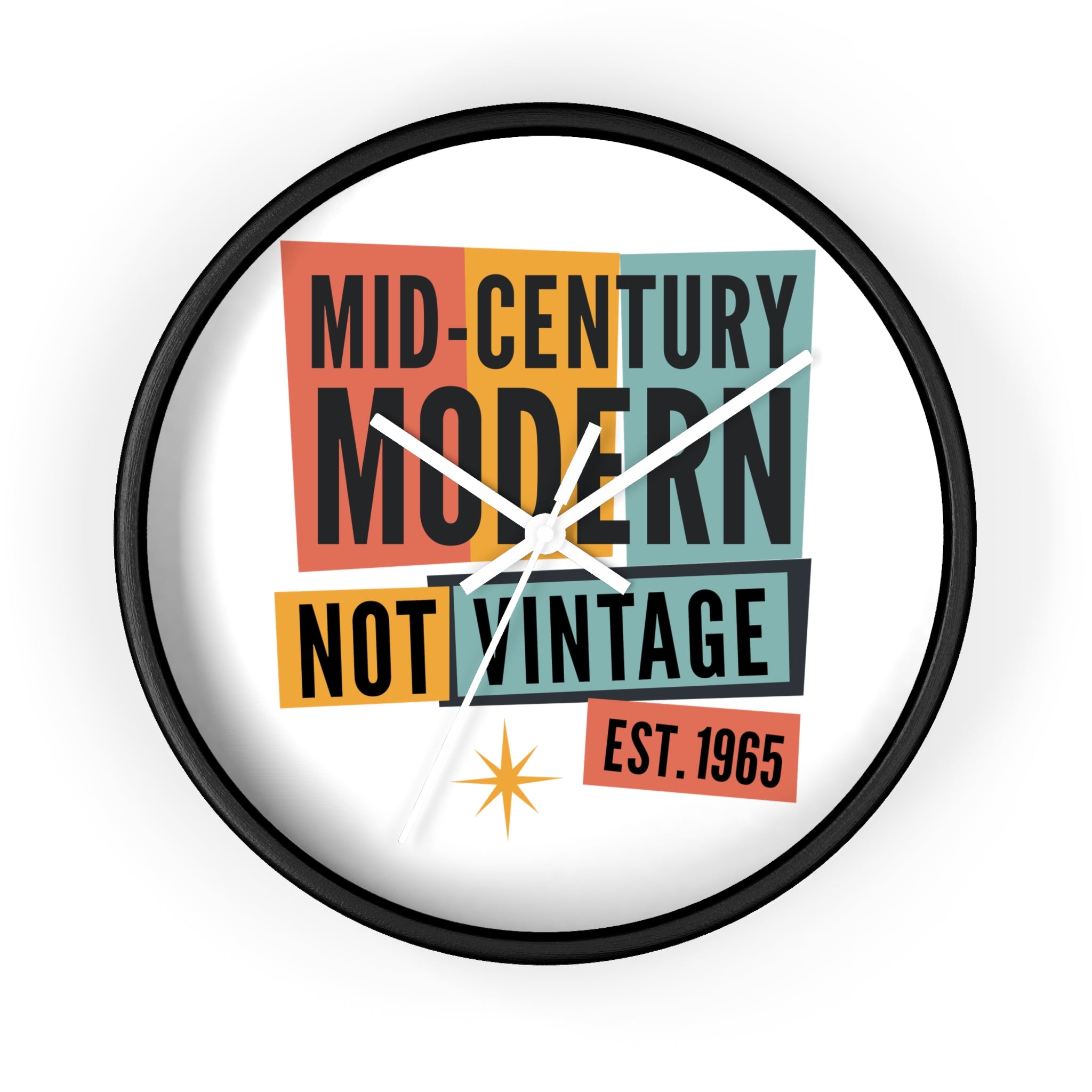 Mid-Century Modern Year Clock | Personalized EST. [YEAR] Wall Clock