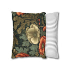 William Morris Poppy Faux Suede Pillow Cover