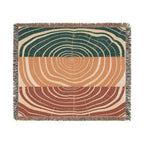 Abstract Tree Ring Woven Blanket | Earth-Tone Modern Throw