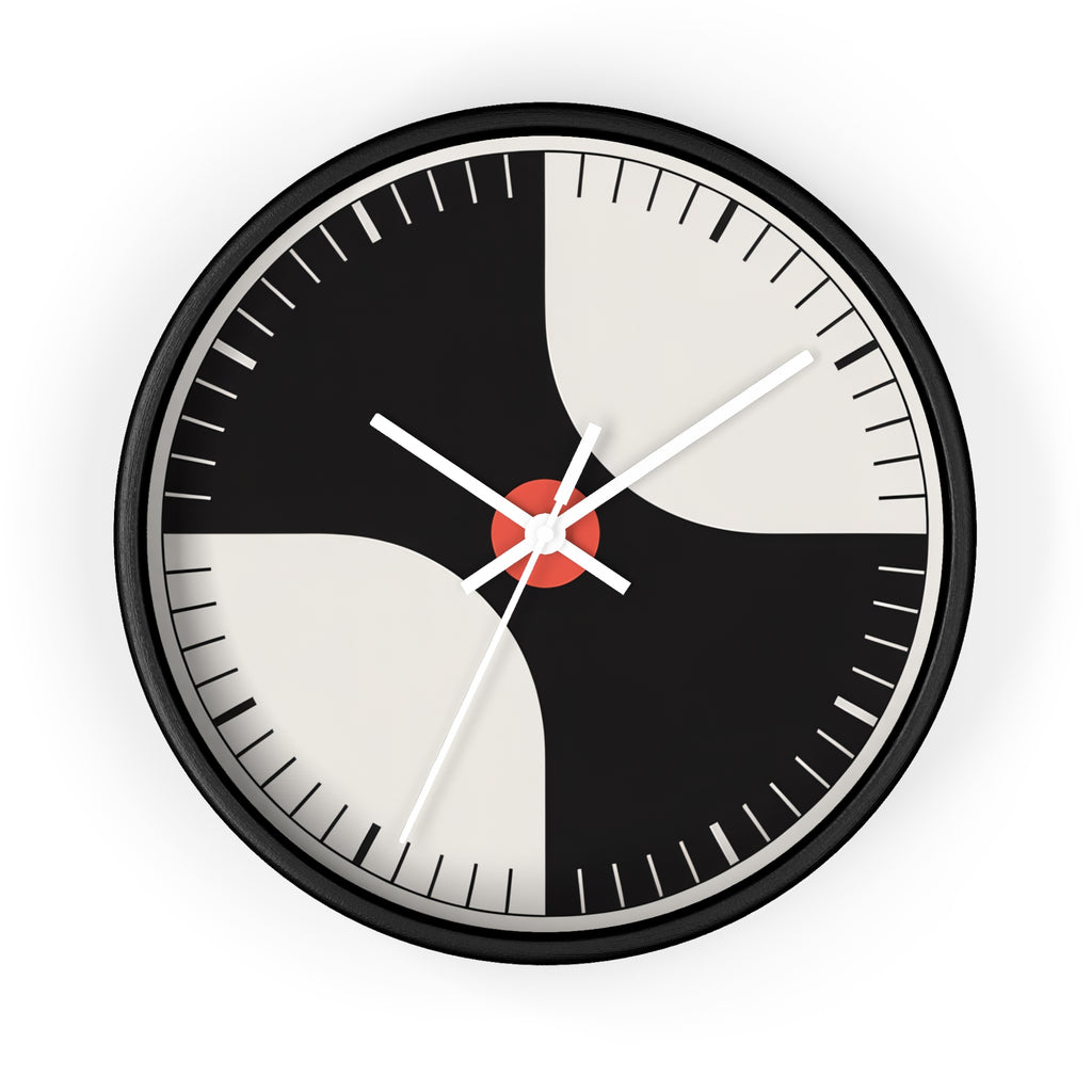 Atomic Mid-Century Modern Pinwheel Wall Clock | Retro Geometric Decor