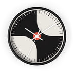 Black cream and red atomic pinwheel mid-century modern wall clock alternate product view 2