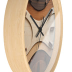 Geometric Starburst Wall Clock | Marquetry-Style Decor