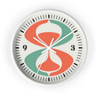 Mid Century Modern Clock | Atomic Retro Minimalist Abstract Hourglass Wall Clock