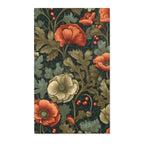 William Morris Poppy Area Rug | Coral Teal Floral Decor