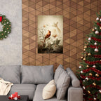 Woodland Cardinal Doe Poster | Floral Nature Scene