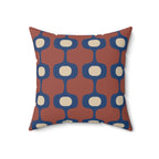 Terracotta Navy Geometric Throw Pillow | Mid Century