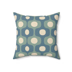 Teal Sage Geometric Square Pillow | Mid Century Decor