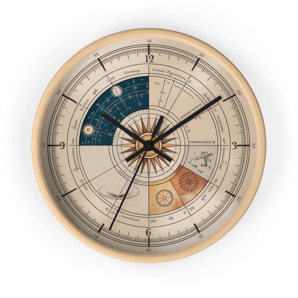 Leonardo da Vinci Chronometer Wall Clock | Renaissance Sketchbook Astronomy