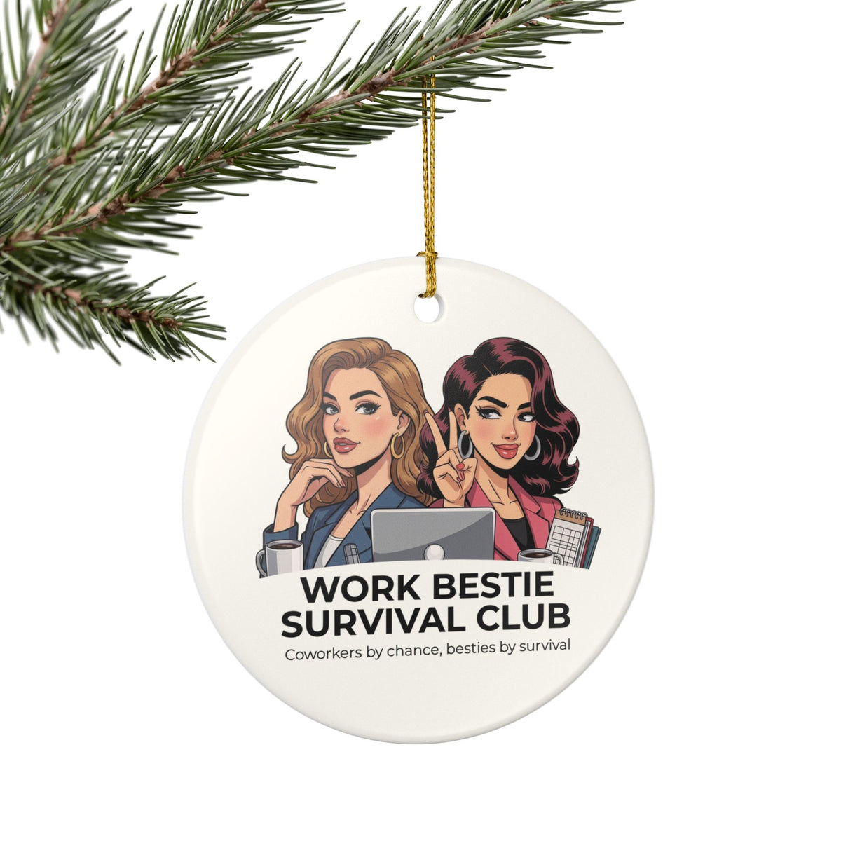 Work Bestie Ornament | Personalized Names & Year