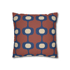 Terracotta Navy Geometric Faux Suede Pillow Cover