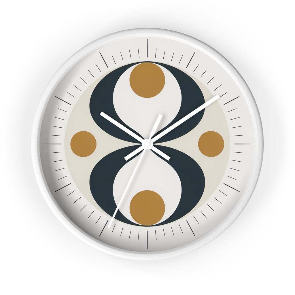 Mid Century Modern Clock | Atomic Retro Minimalist Hourglass Wall Clock