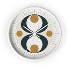 Mid Century Modern Clock | Atomic Retro Minimalist Hourglass Wall Clock