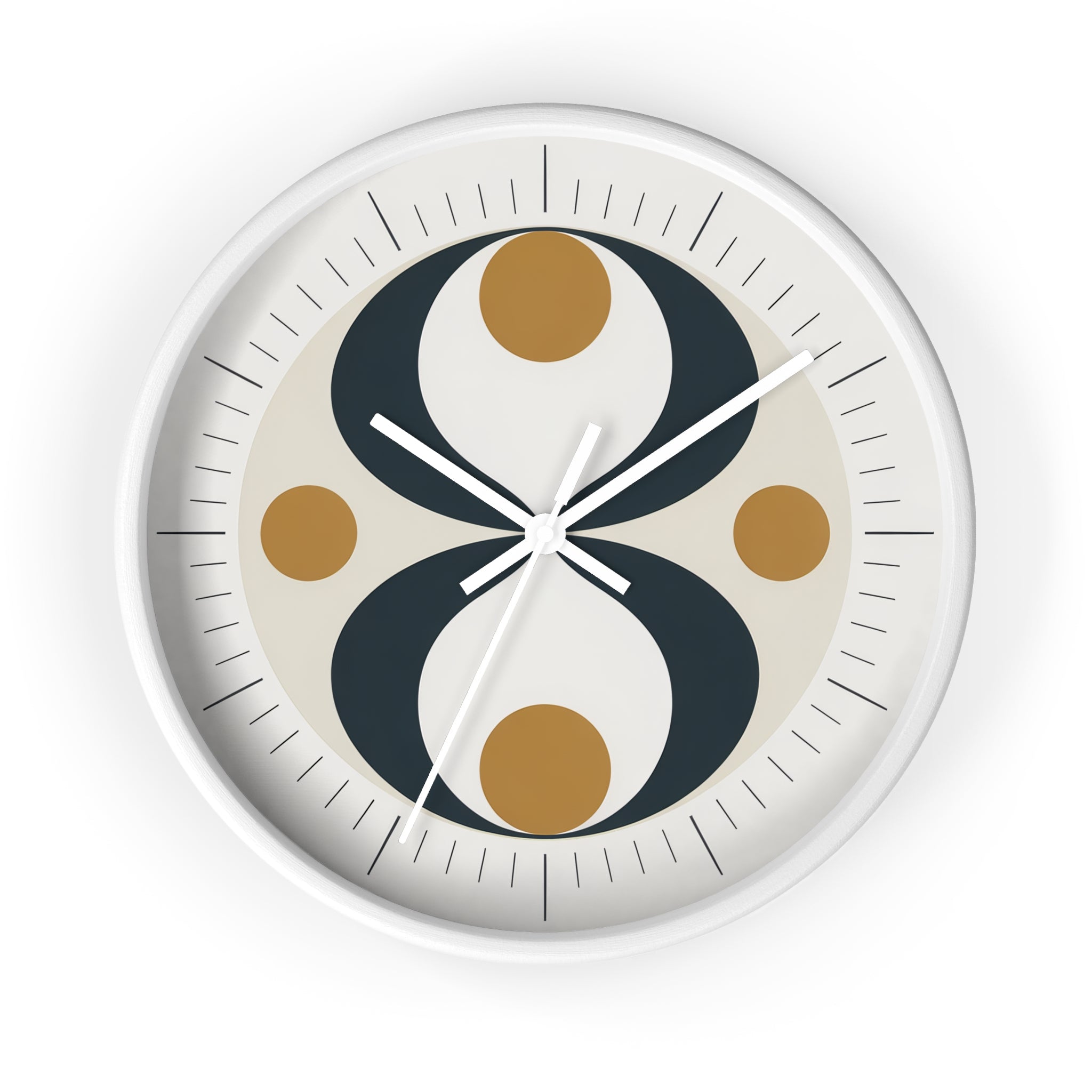 Mid Century Modern Clock | Atomic Retro Minimalist Hourglass Wall Clock