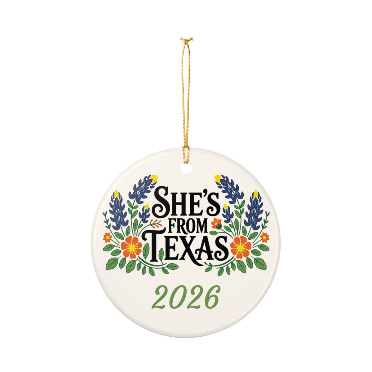 She's From Texas Ornament | Personalized Name & Year