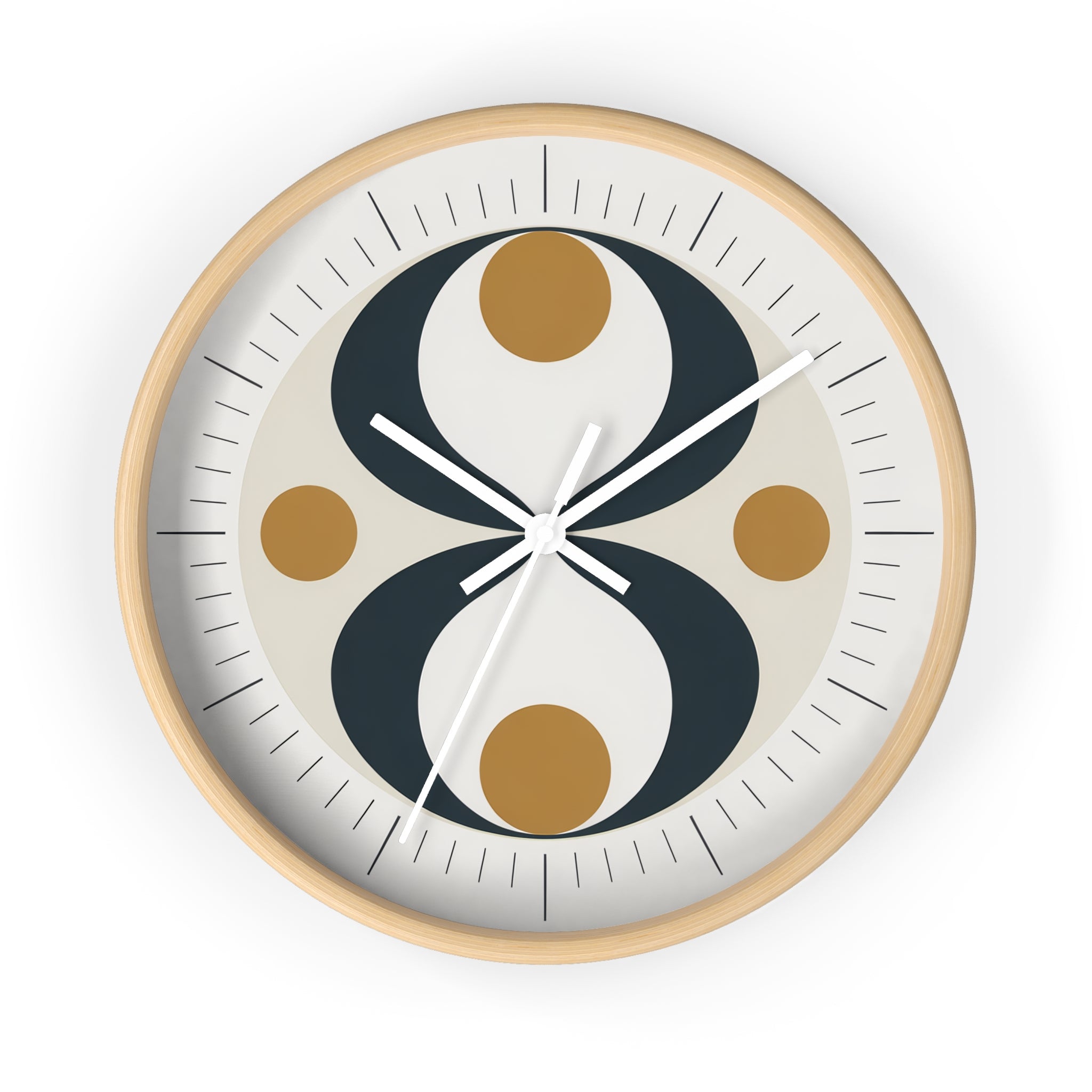 Mid Century Modern Clock | Atomic Retro Minimalist Hourglass Wall Clock