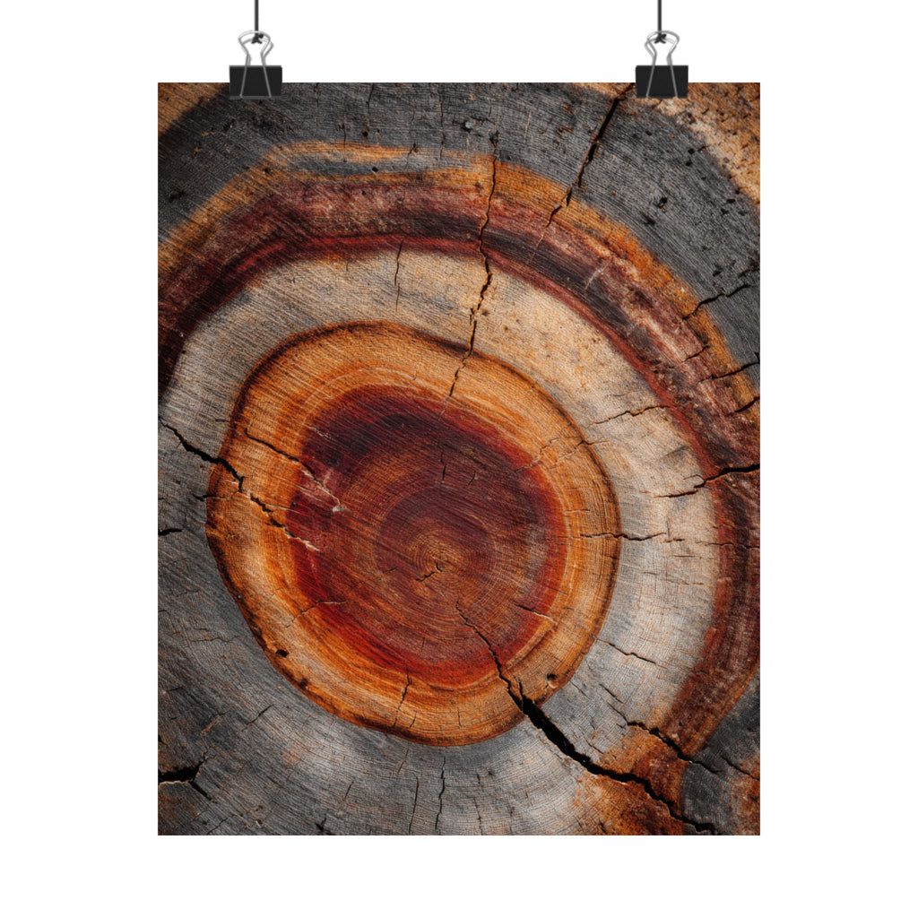 Tree Ring Wall Art | Rustic Wood Cross Section Print | Natural Growth Rings Poster | Farmhouse Forest Nature Photography Decor