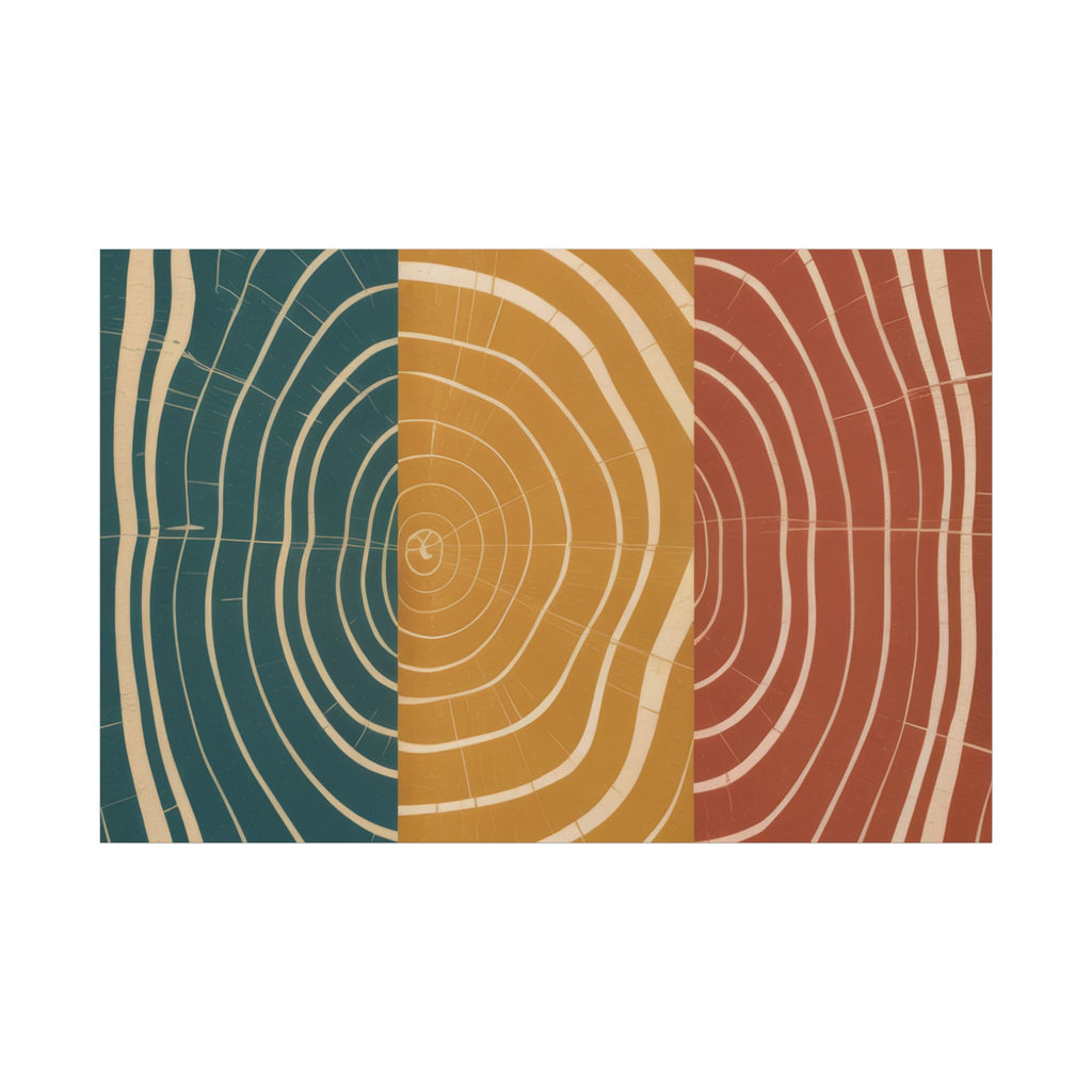 Abstract Wood Grain Trio Matte Canvas | Stretched Wall Art