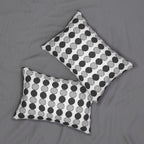 Mid Century Geometric Lumbar Pillow Off-White Charcoal Modern Cushion
