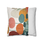 Mid-Century Watercolor Botanical Faux Suede Pillow Cover