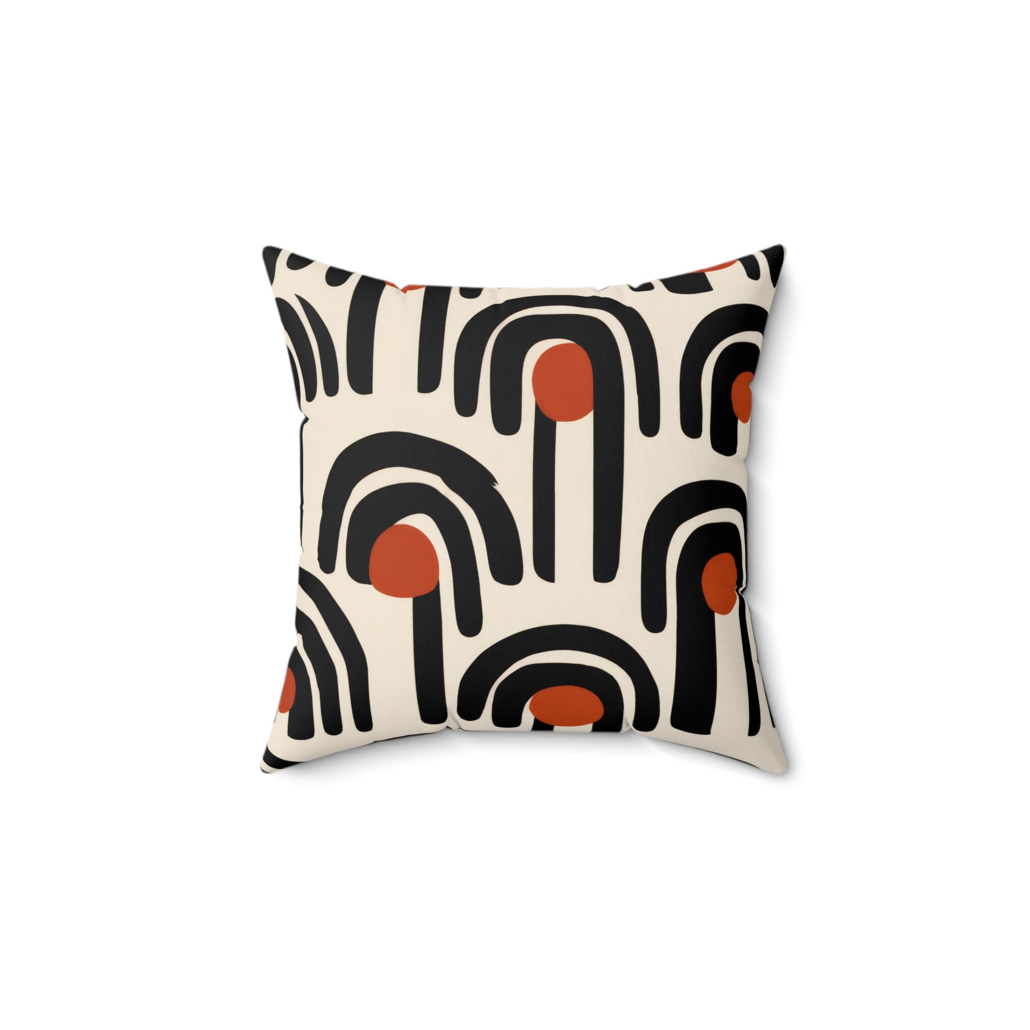 Modern Abstract Arch Pillow | Graphic Mid Century Throw Pillow | Black Terracotta Accent Cushion