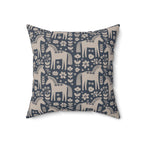 Scandinavian Folk Horse Throw Pillow | Blue Cream Decor