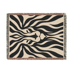 Abstract Lion Woven Blanket | Animal Print Throw