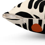 Abstract Arch Throw Pillow | Black Terracotta Mid Century