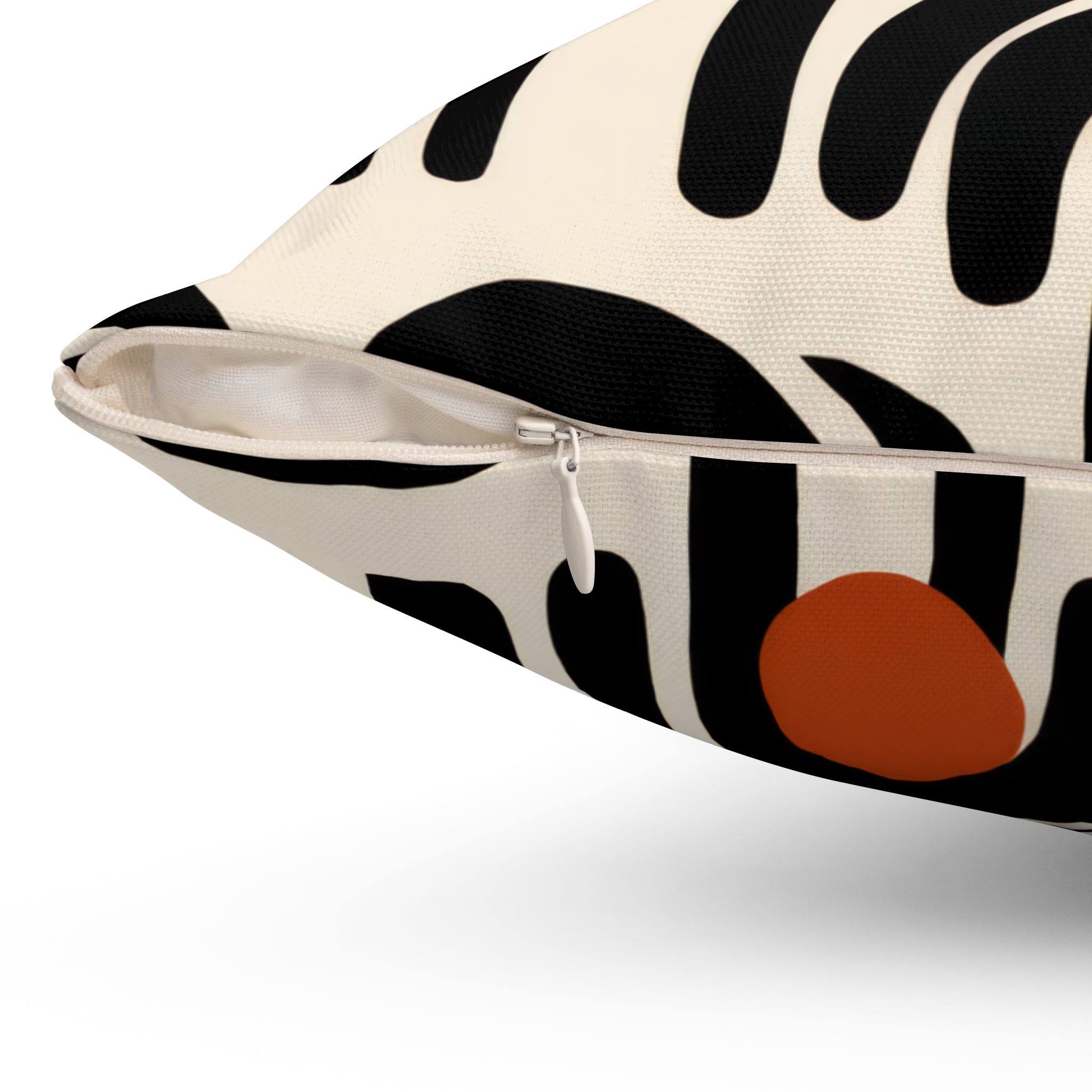 Modern Abstract Arch Pillow | Graphic Mid Century Throw Pillow | Black Terracotta Accent Cushion