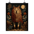 Ancestral Wolf Tapestry Print | Folk Woodland Wall Art