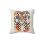 Mid Century Tiger Throw Pillow | Retro Jungle Decor