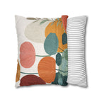 Watercolor Botanical Faux Suede Pillow Cover