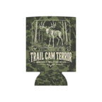 Trail Cam Terror Can Cooler | Skeleton Buck Camo Koozie