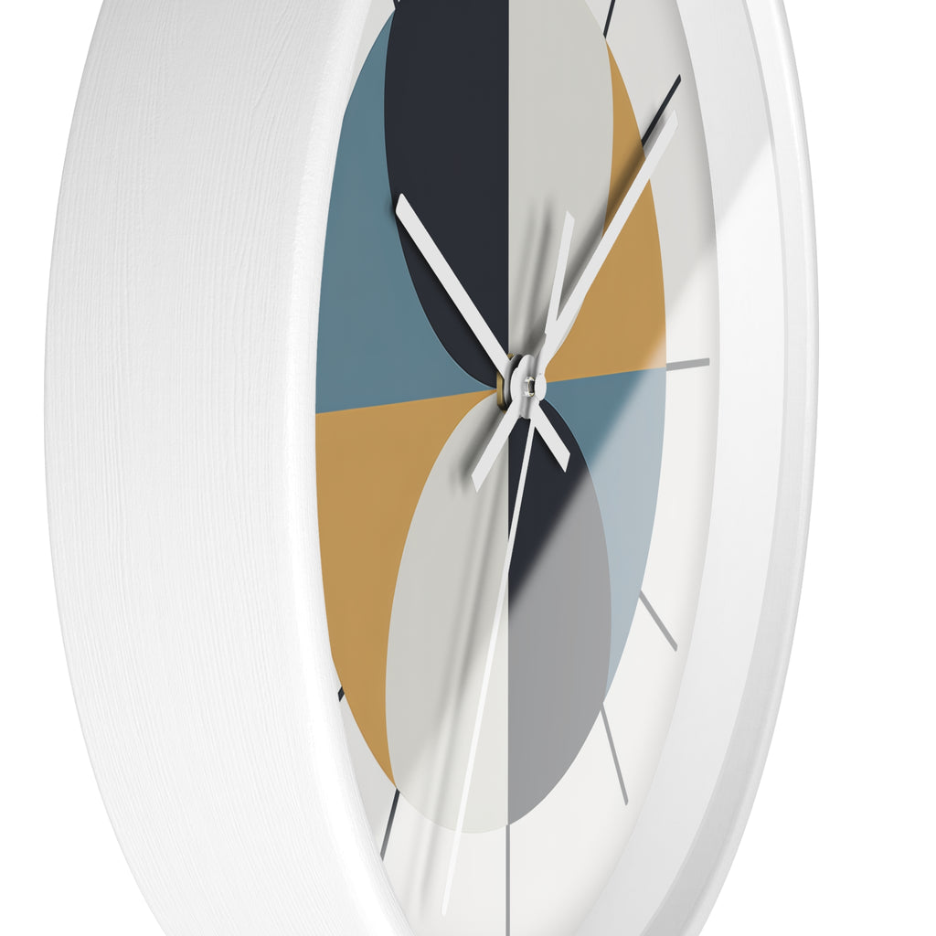 Mid Century Modern Clock | Atomic Retro Minimalist Geometric Hourglass Wall Clock