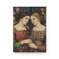 Personalized sapphic hardcover journal with Pre-Raphaelite lesbian art front cover