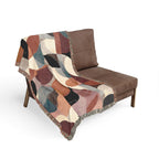 Mid-Century Geometric Woven Blanket | Rust & Teal Throw