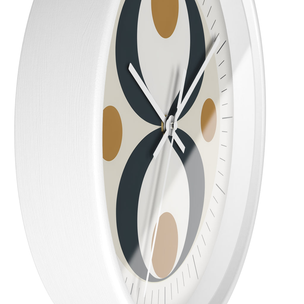Mid Century Modern Clock | Atomic Retro Minimalist Hourglass Wall Clock