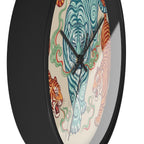 Chinoiserie Three Tigers Wall Clock | Mid Century Modern