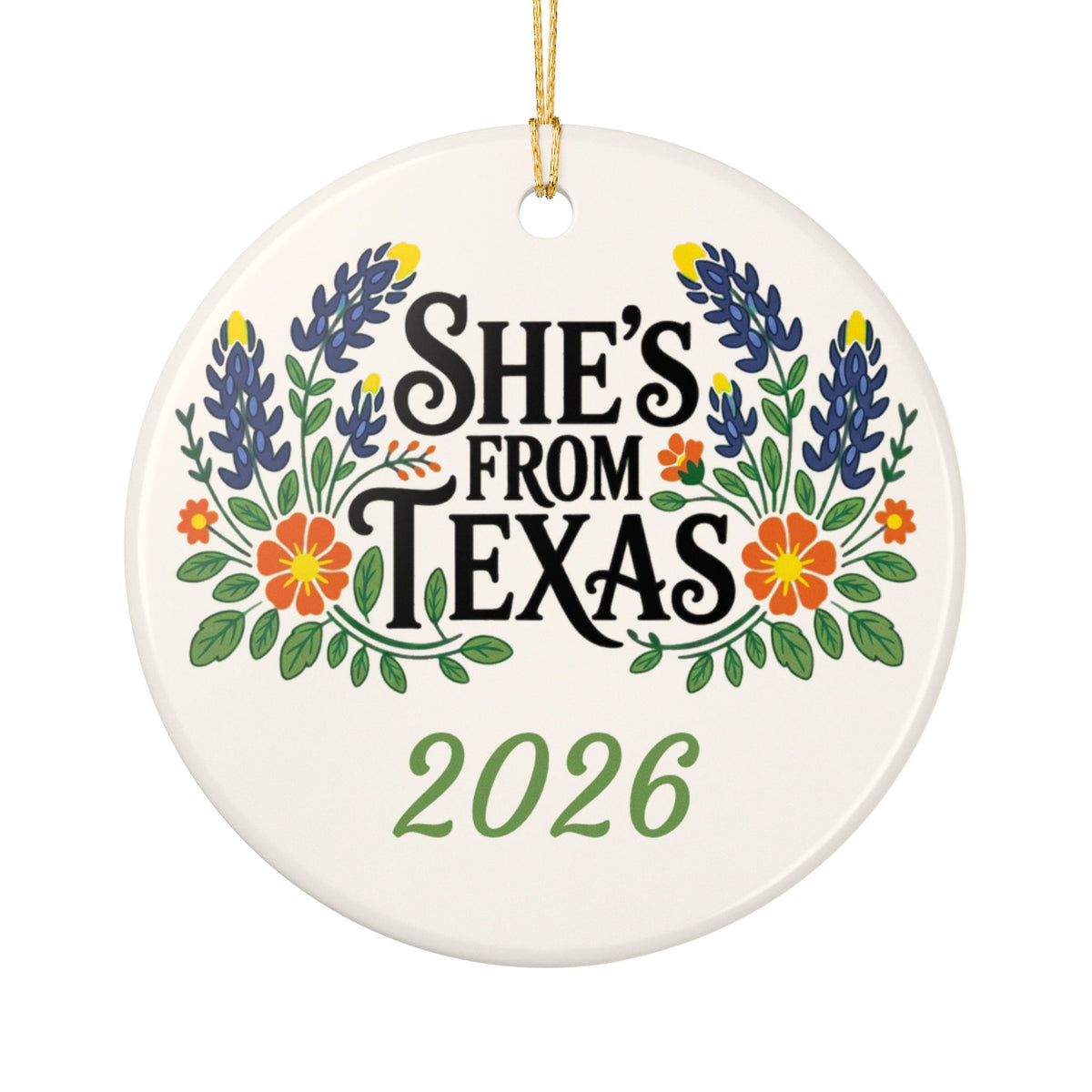 She's From Texas Ornament | Personalized Name & Year