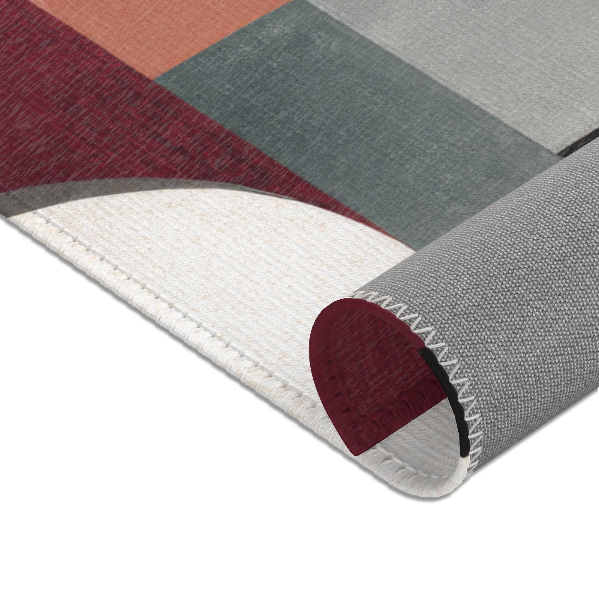 Mid-Century Modern Geometric Area Rug | Bauhaus Circles Pattern