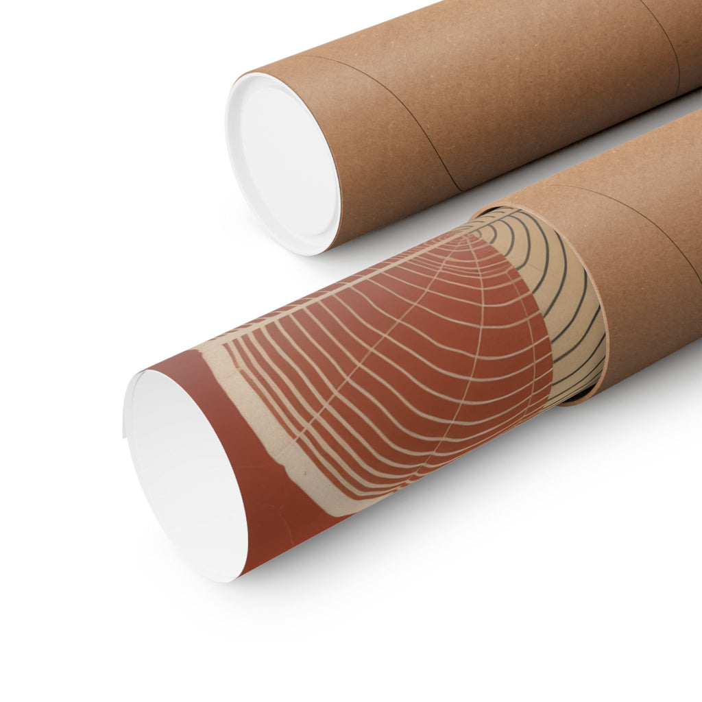 Tree Ring Abstract Art Print | Mid Century Modern Geometric Poster | Growth Rings Wall Art | Japandi Teal Mustard Retro Nature Decor