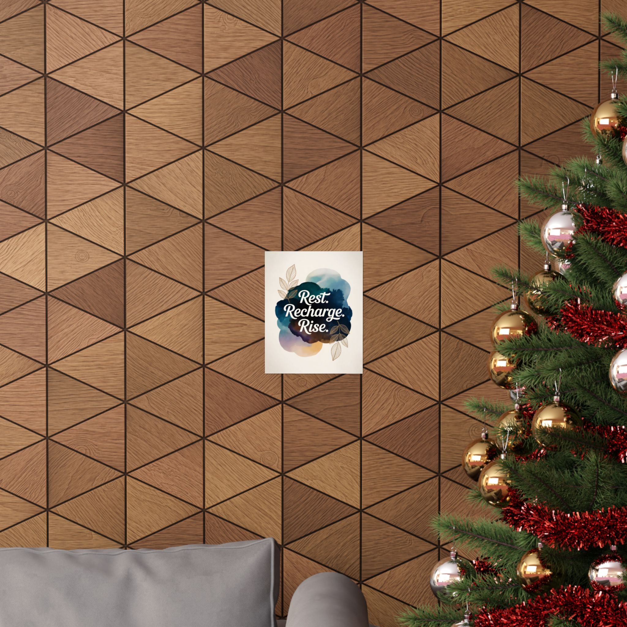 Rest Recharge Rise Poster | Motivational Wall Art, Modern Minimalist Print, Mindfulness Decor