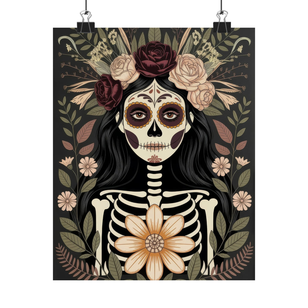 La Catrina Gothic Día de los Muertos Poster | Matte Vertical Art Print