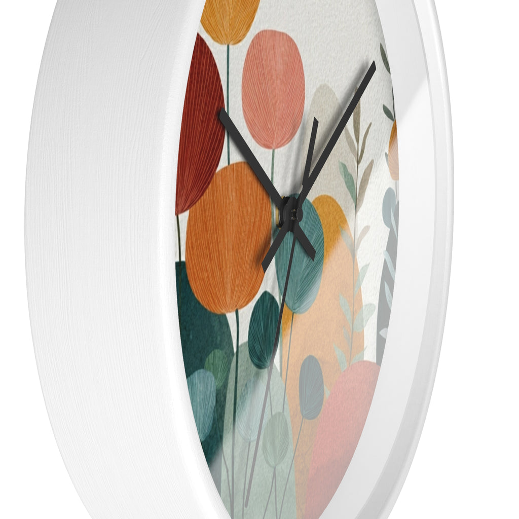 Mid Century Modern Clock |Botanical Modern Watercolor Florals