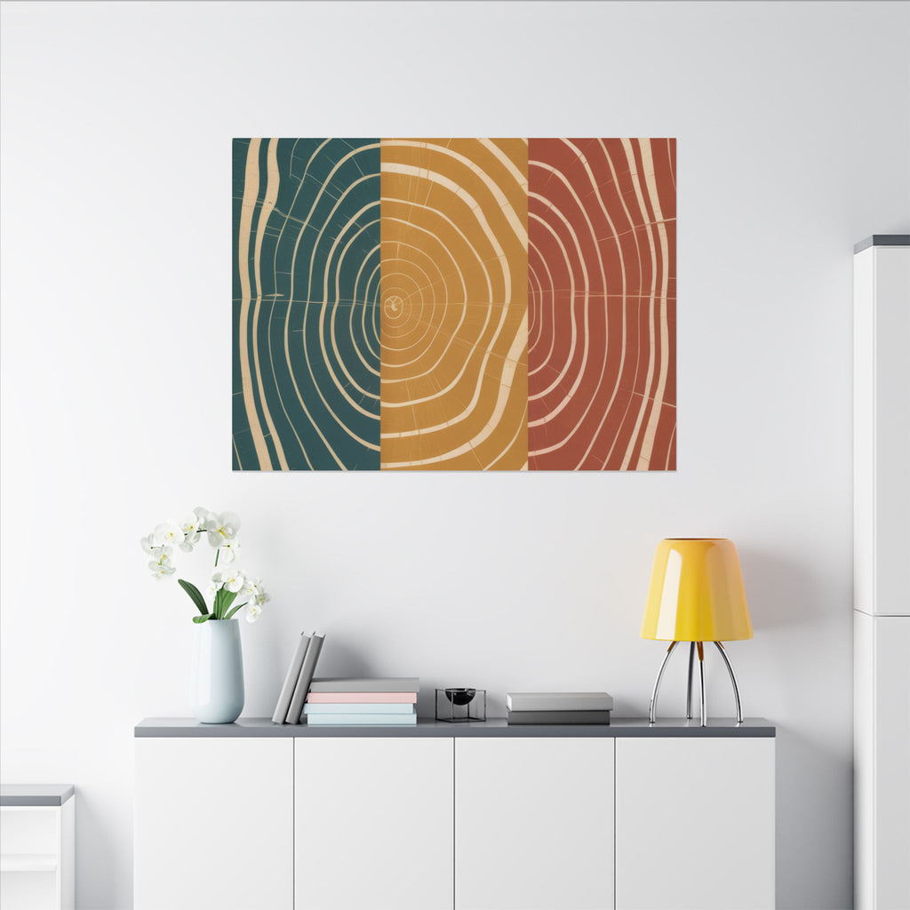 Abstract Wood Grain Trio Matte Canvas | Stretched Wall Art