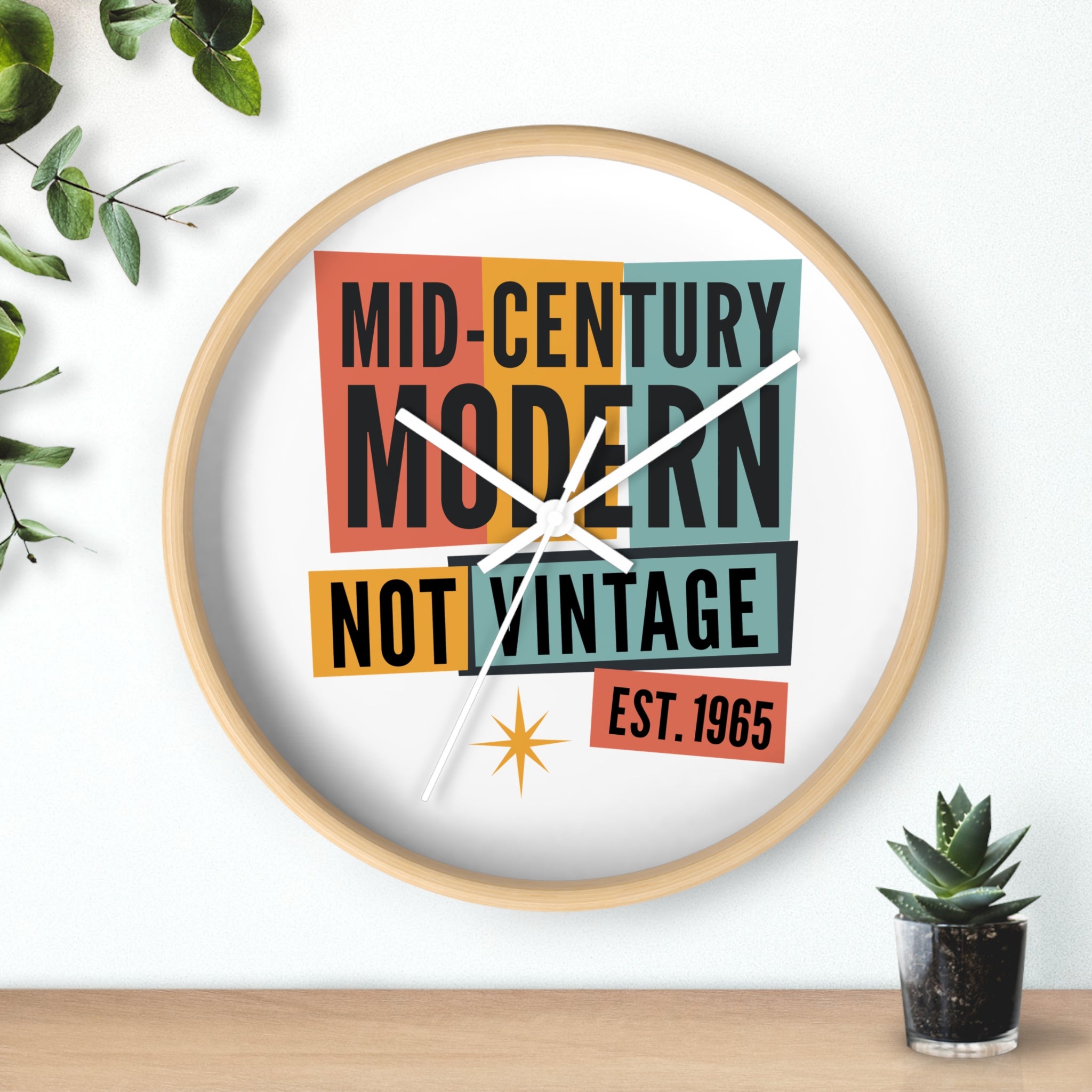Mid-Century Modern Year Clock | Personalized EST. [YEAR] Wall Clock