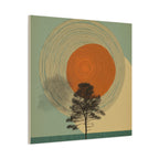 Tree Ring Landscape Canvas | Mid Century Nature Art